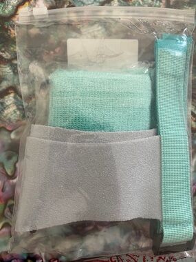 Aqua Blue hand Grips and Wrist Wrap Set for Gymnasts